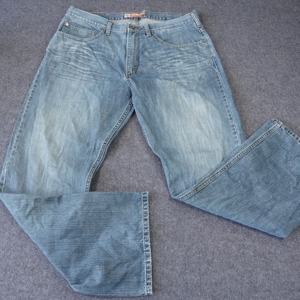 Lee Dungarees Mens Relaxed Bootcut Jeans Medium Wash Denim Blue